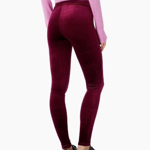 Spanx Red / Burgundy Velvet Leggings size Small NWOT - Picture 2 of 9
